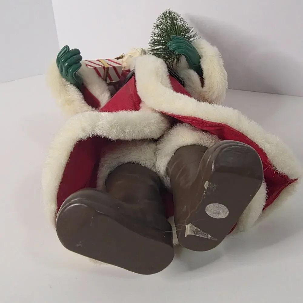 Standing Santa Claus Doll Red Fabric Coat Tree Gift Christmas Decor